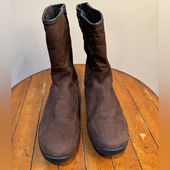 Wolky Sole Water‎ Resistant Brown Nubuck Leather zip Up Boots sz 42 US 11 - Picture 2 of 11